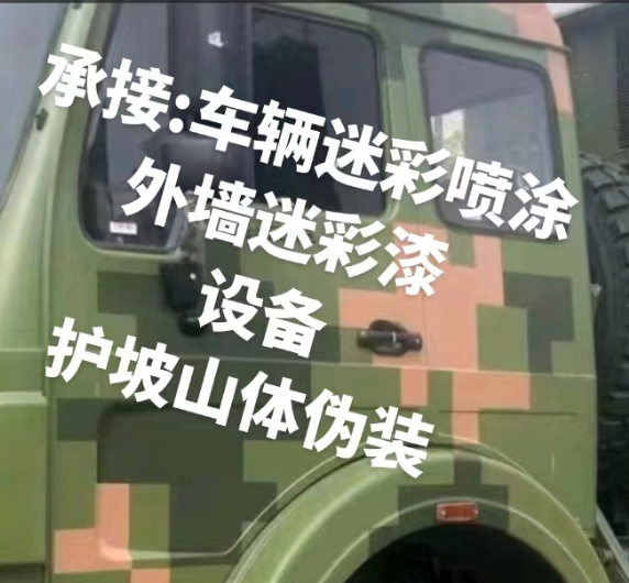 五指山外墙和地面的迷彩漆施工